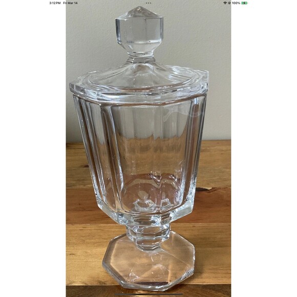 Apothecary/Candy Clear Crystal Candy Jar Vintage Circa 19th Century 9” Tall - Picture 1 of 6